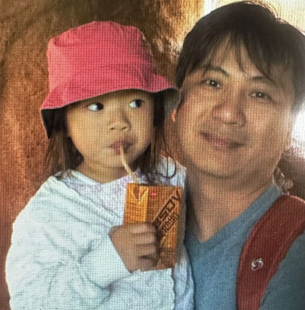 Young Claire and dad